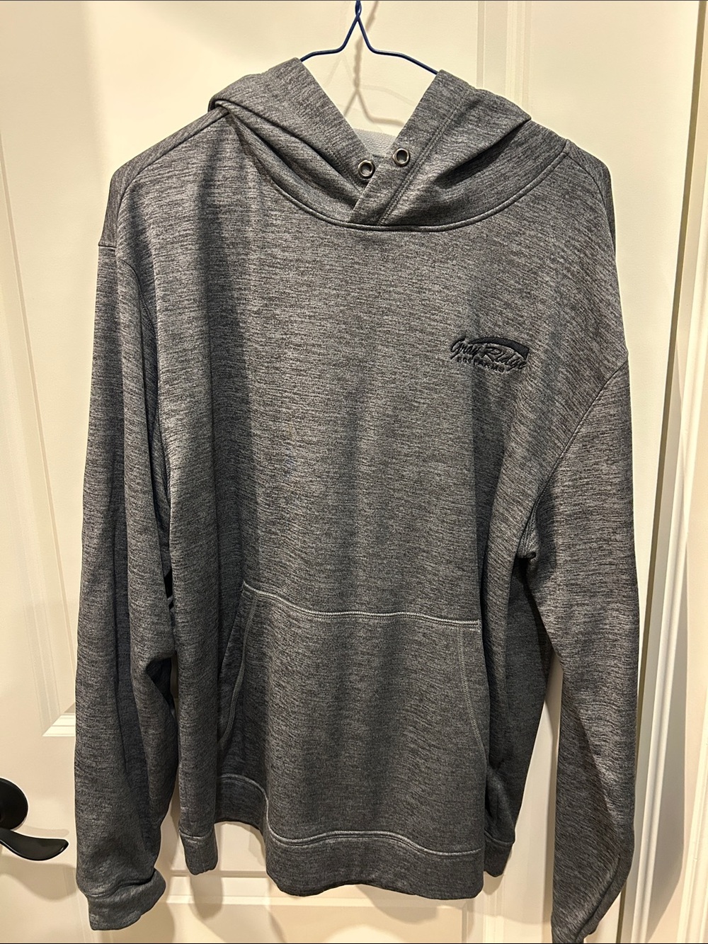 Men's Gray Hooded Pullover Sweatshirt